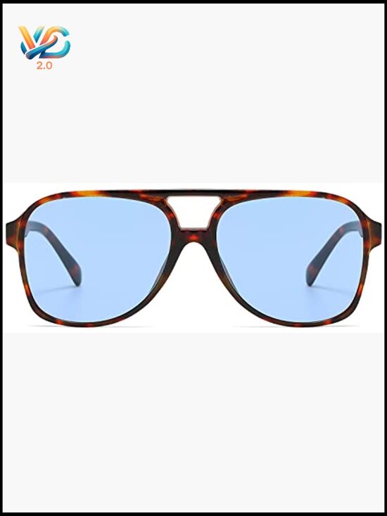 Oversized Retro Aviator Sunglasses UV400 Protection Lightweight Metal Hinges main image 6